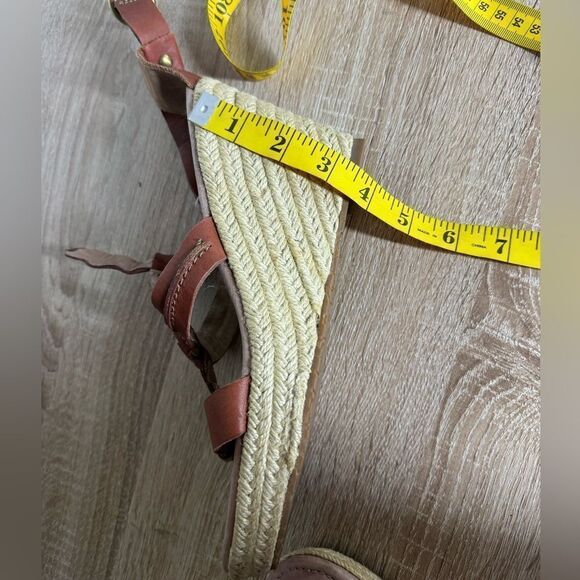 Fossil Women Size 10 Brown Leather Straps Espadrille Wedge - Picture 12 of 13